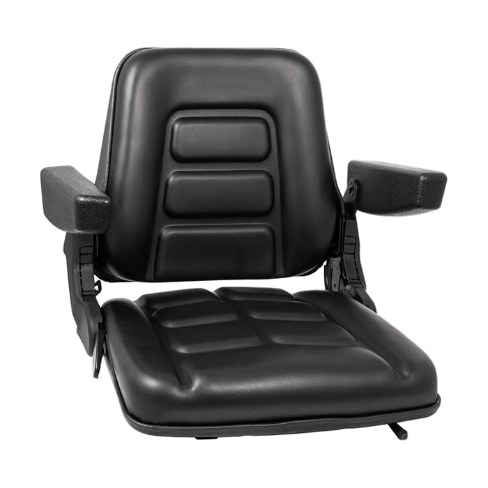 Buy Bestauto Universal Forklift Seat with Armrest, Fordable Tractor