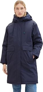 TOM TAILOR Damen 1042905 Regenmantel mit Steppung & Kapuze (1er Pack)