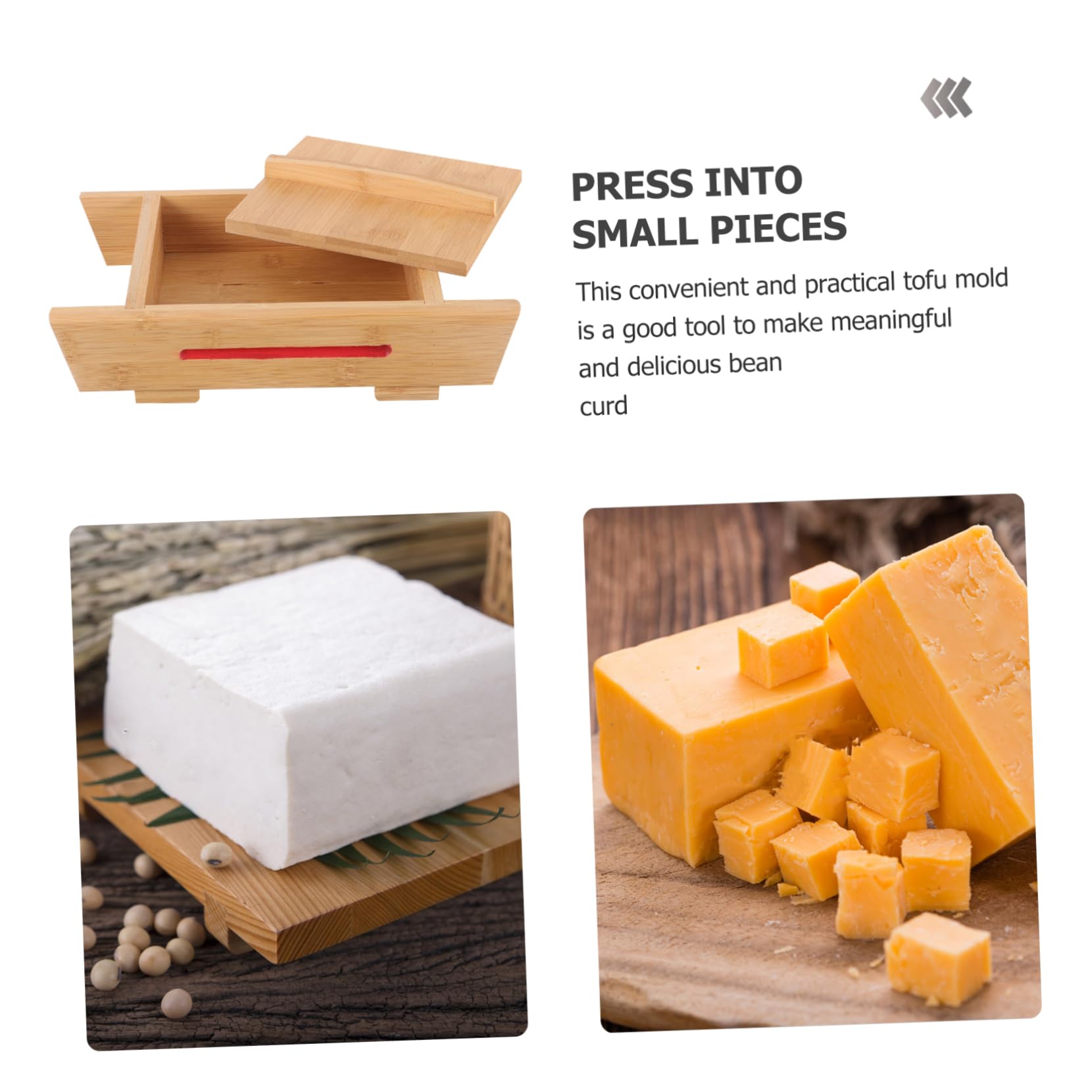 VINTORKY Tofu Maker Wooden Press DIY Cheese Tofu Pressing Tool with Lid for Easy Homemade Tofu Compact Design for Kitchen Use for Vegan Cooking and Cheese Making