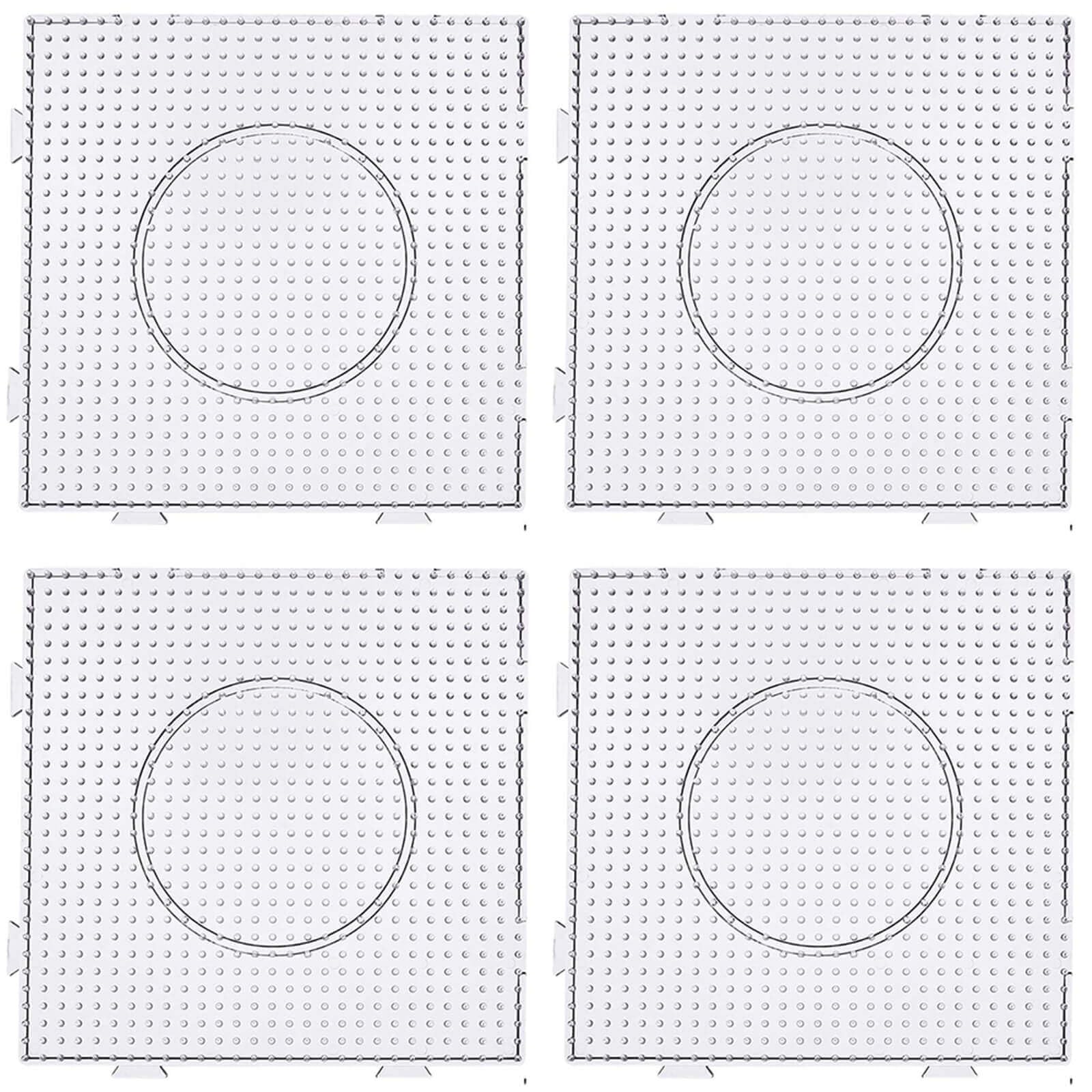 BANCHELLE Fuse Beads Boards 5mm, PegBoards Plastic Kits Large Square Clear, 4 PCS - Image 2