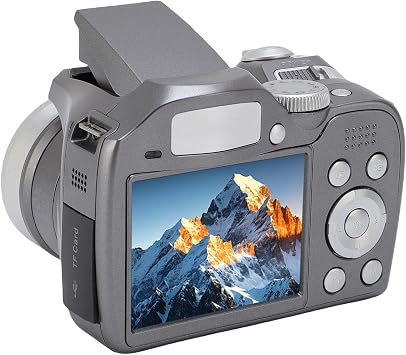 Digital Camera 4K 60M UHD DSLR Camera with 12x Optical Zoom 6X Digital Zoom Built-in LED Flash for Travel Photography (Silver)