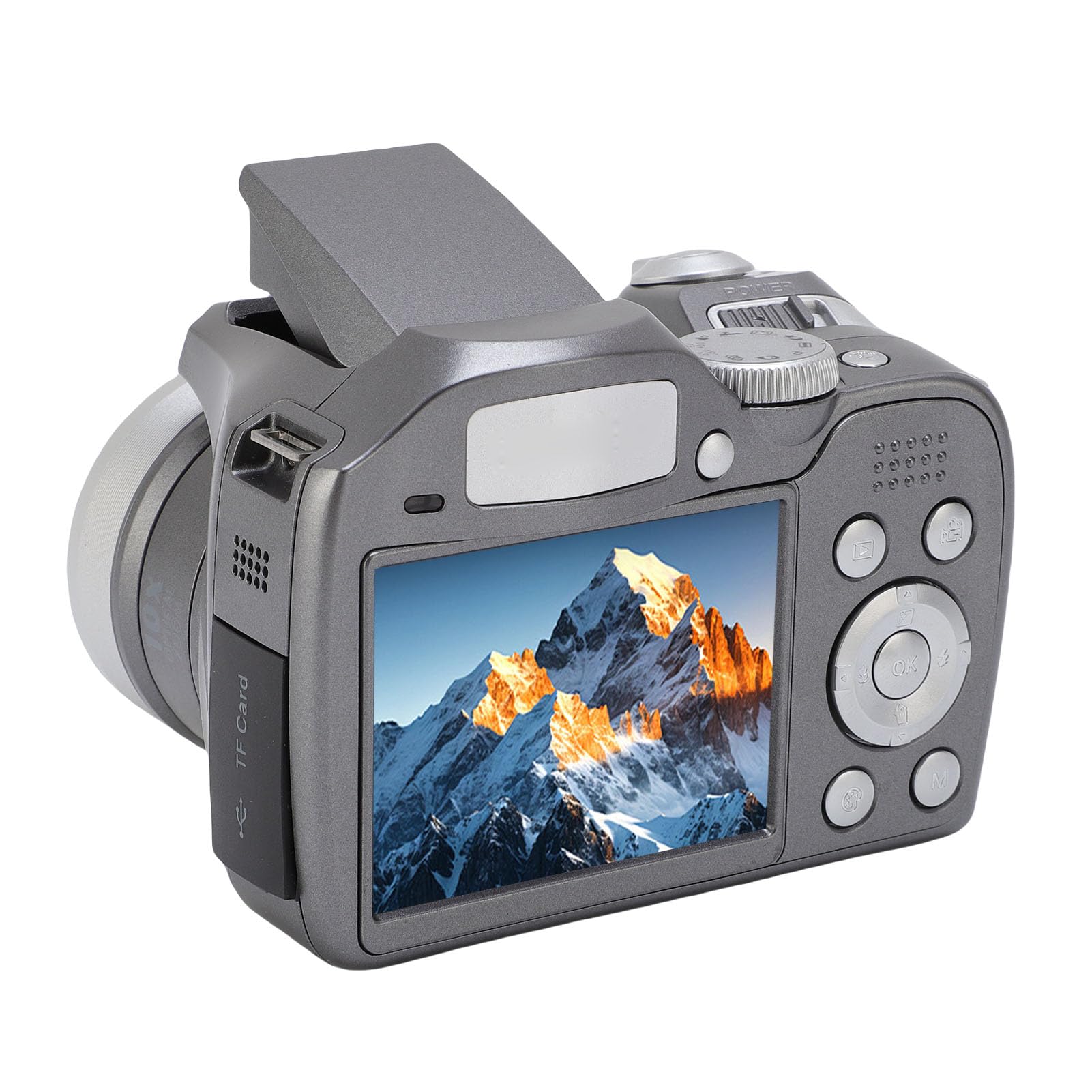 GOWENIC DSLR Camera, 4K 60MP Retro Digital Camera Video Recorder with LCD Screen & LED Flash, 12X Optical Zoom, 6X Digital Zoom, for Travel Portrait Scenery Photography (Silver)-picture-31