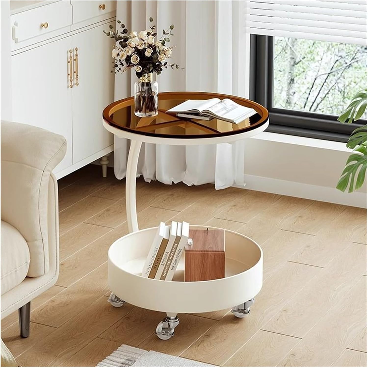 Side End Table Living Room Sofa Side Table Light Removable Small Coffee Table Simple Bedside Table Shelf Accent Coffee Table for Living Room Bedroom Office