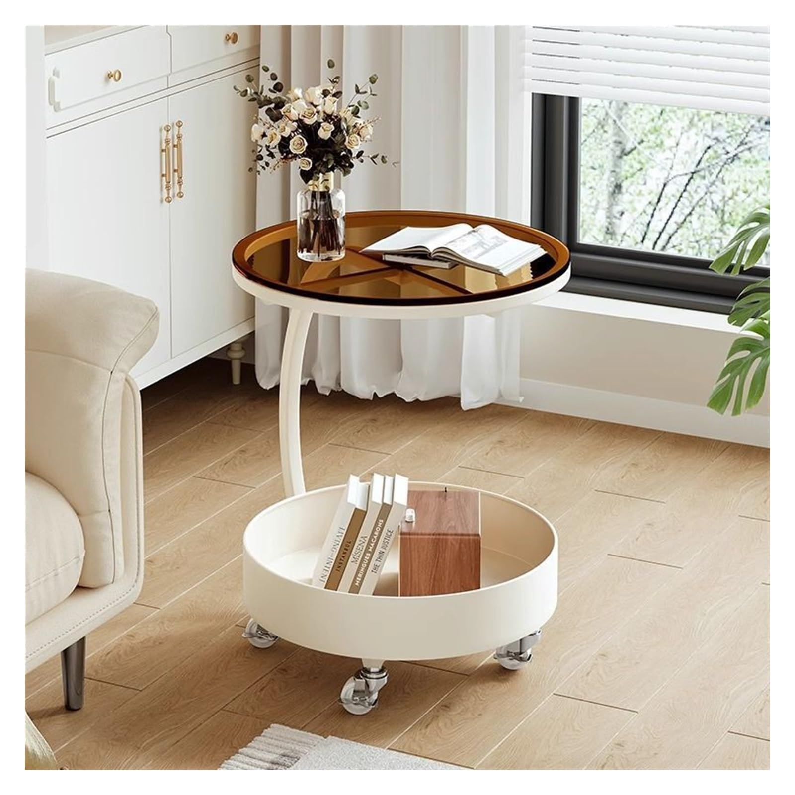 Meuble de salon compact pour canapé afin de ranger vos livres grâce à une étagère amovible