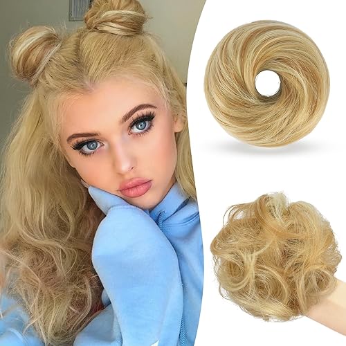 Miniatura 86 de SOFEIYAN 2PCS Messy Bun Hair Piece Wavy Curly Chignon Extension Mini Messy Hair Bun Scrunchies Synthetic Donut Wig Accessory Updo Space Bun Hair