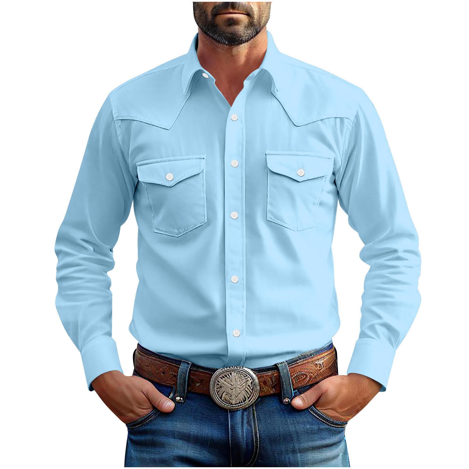 Camiseta de manga larga para hombre y adulto, lisa, con botones y transpirabilidad, capa base y tops para uso diario, oficina, estilo suave y inteligente