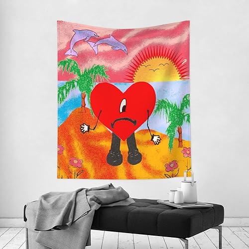 Miniatura 6 de GENKO Tapiz para habitación, dormitorio, colgar fotos, decoración de música latina, 60 x 51 pulgadas