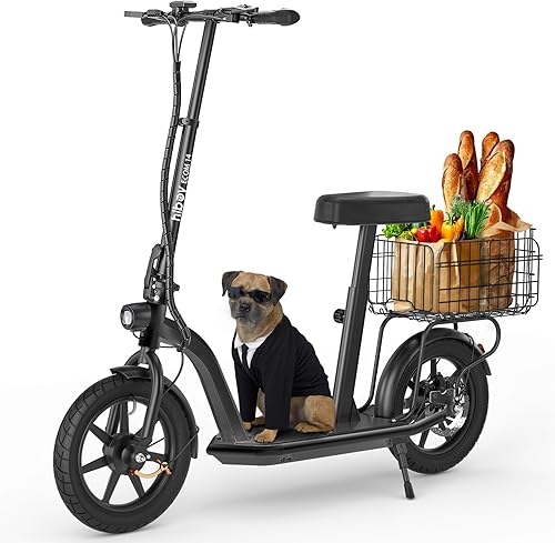 Hiboy Patinete eléctrico S2 MAX, 40.4 Mi largo alcance y 19 MPH, potencia del motor máxima de 650 W, neumáticos de 10 pulgadas, juego de cubos