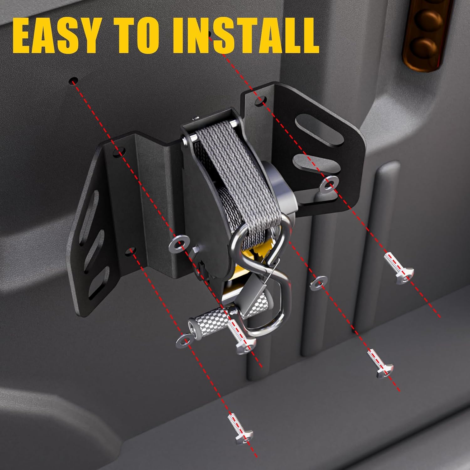 Retractable Ratchet Straps Compatible with 2015-2025 2026 Ford F150 Retracting Straps 2PCS Auto Retract Securing Strap Tie Down System for 2025 F150 Accessories - Image 6