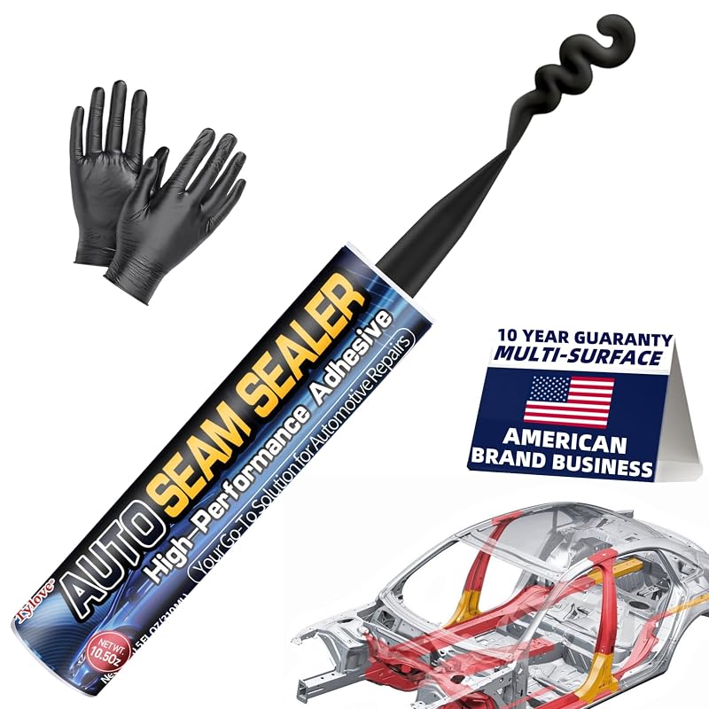 Selante de Juntas Automotivo Tylove Preto para Reparos em Metal e Plástico, Pasta com Tubo de 298 g