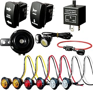 Universal ATV UTV SXS Street Legal Kit with Rocker Switch Turn Signal Light Horn Flasher Relay