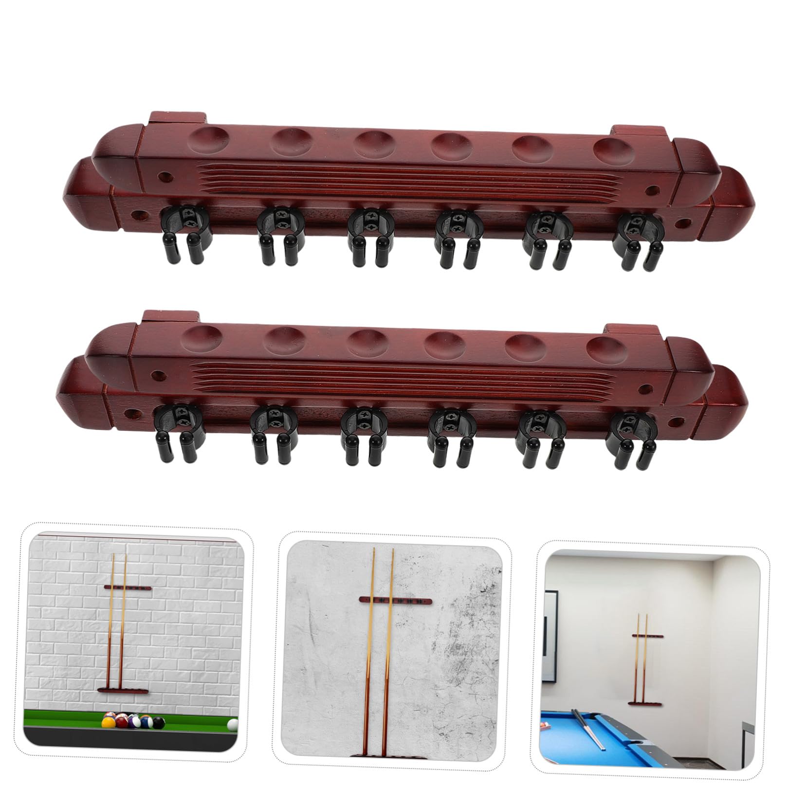 HANABASS Lot De 2 Supports De Queues De Billard en Bois Support De Rangement pour Bâtons De Billard pour Joueurs