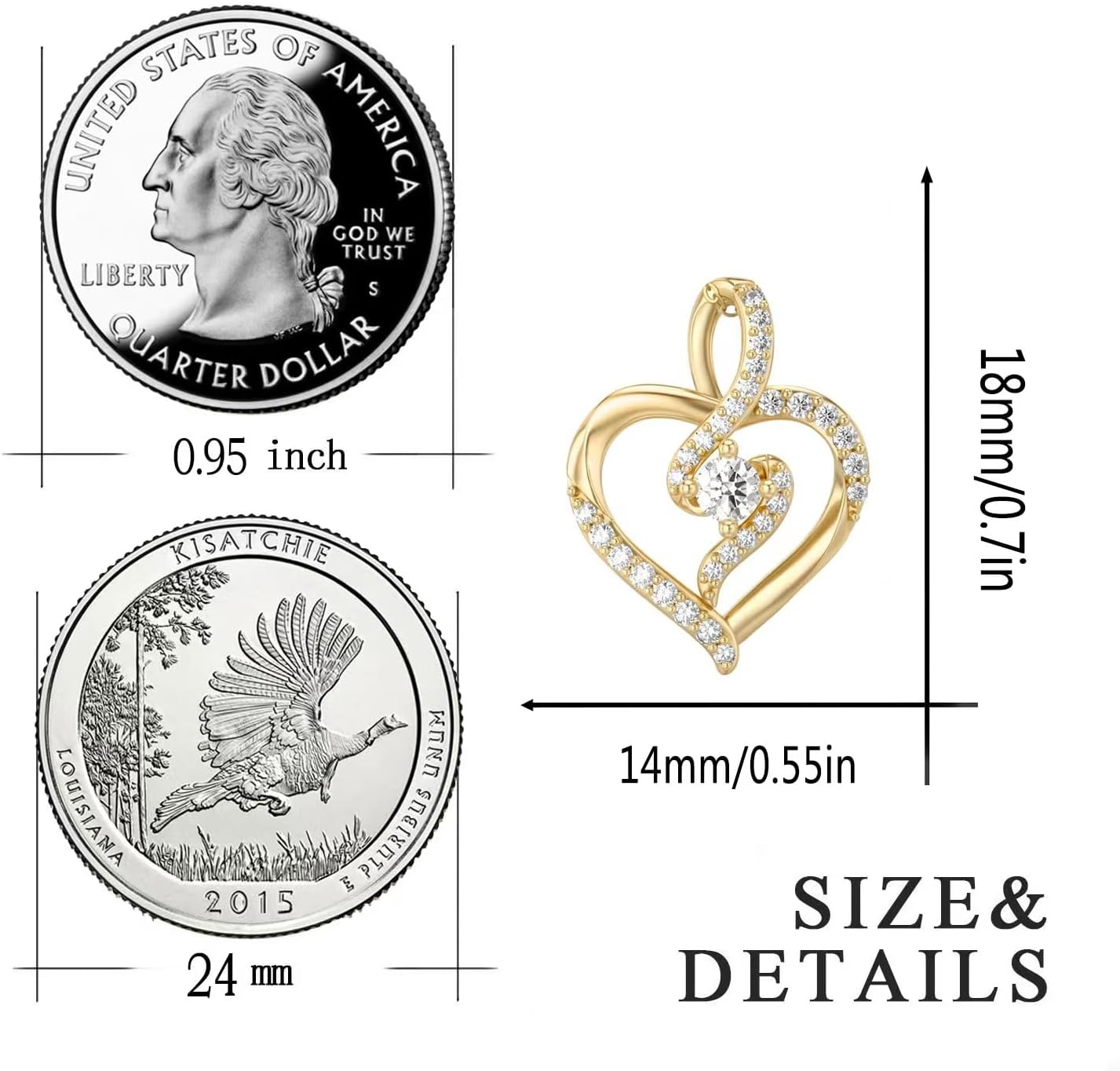 925 Silver Heart Necklace with Zircon Heart Pendant Necklace for Women Wife Girlfriend Mom - Image 4