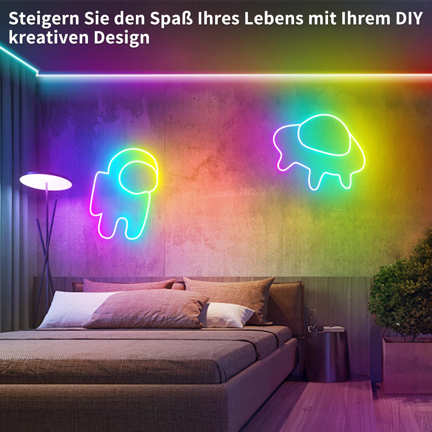 segrass Striscia al neon a LED, 10 m, flessibile, con app/telecomando, multimodalità, IP65 Outdoor RGB, impermeabile, camera da letto, interno, sincronizzazione musicale, gioco da bar