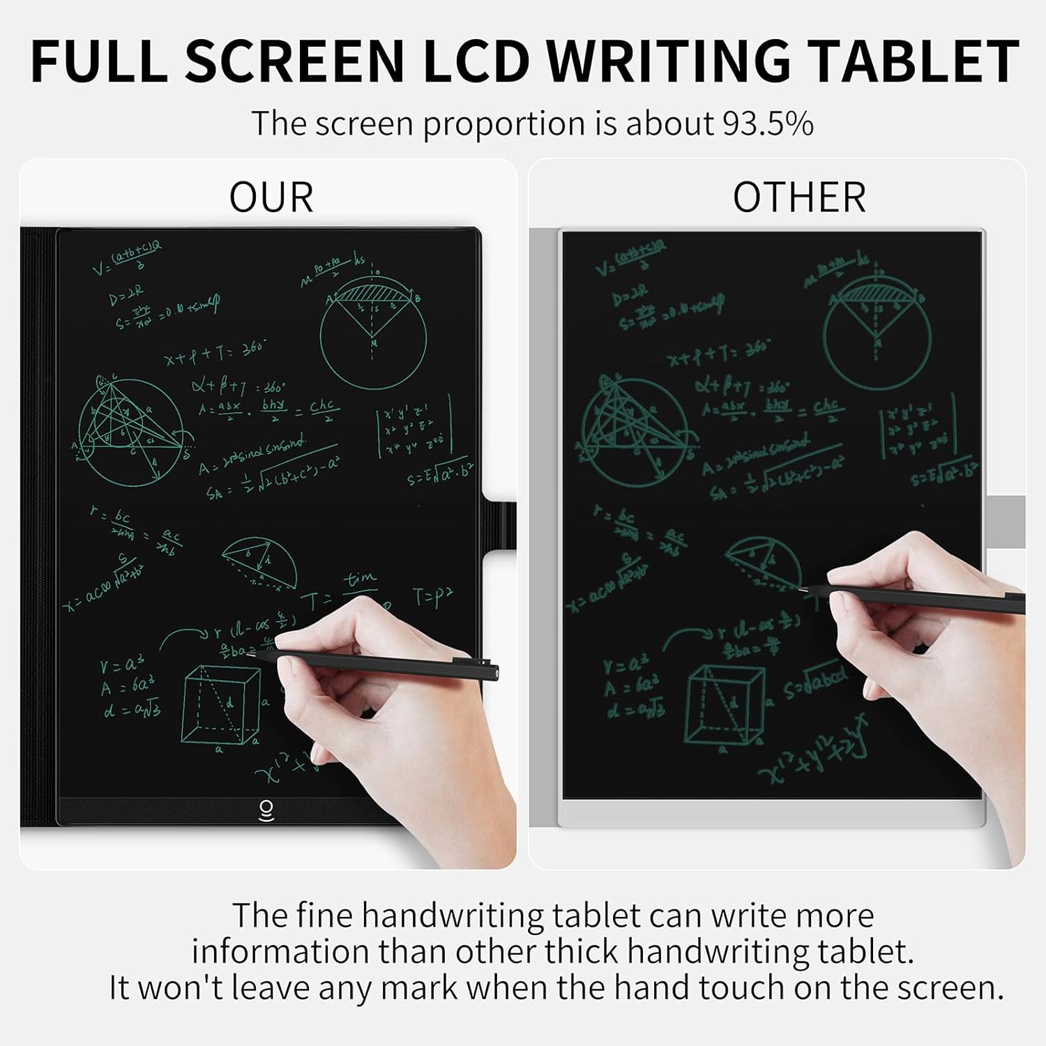 LCD Writing Tablet for Adults: 11.5 inch Full Screen Drawing Tablet Reusable Erasable Digital Notepad with Hall Switch and Tablet Case for Gift Birthday - 3