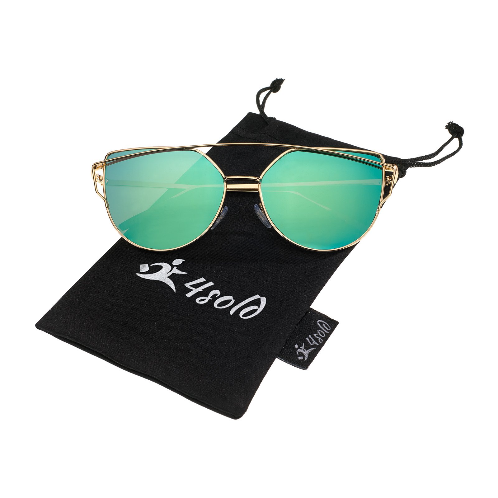 4Sold 1976 Women's Green 4Sold Modern Fashion Mirror Cateye Sunglasses Goggles Uv400 (Green)