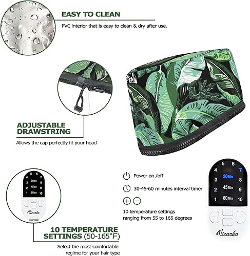 Miniatura 3 de VICARKO Vaporizador térmico para el cabello, acondicionador profundo, tratamiento del cuero cabelludo negro natural, spa, cuidado de la cabeza