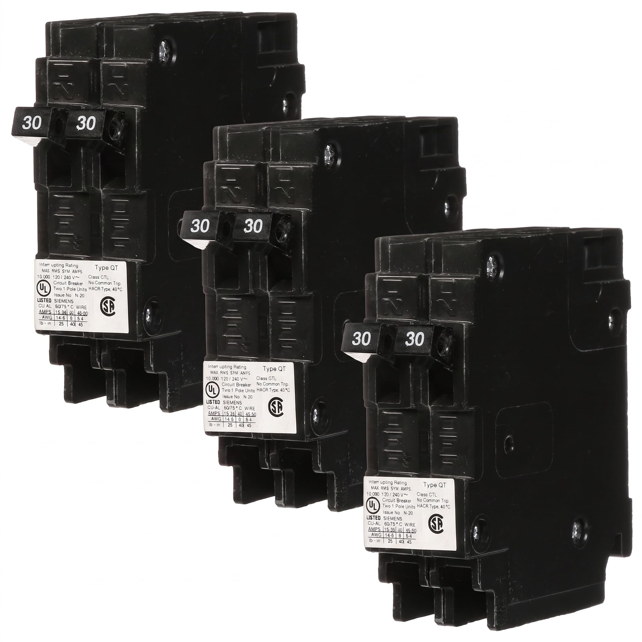 Siemens Q3030 Two 30-Amp Single Pole 120-Volt Circuit Breaker — Amazon image 6