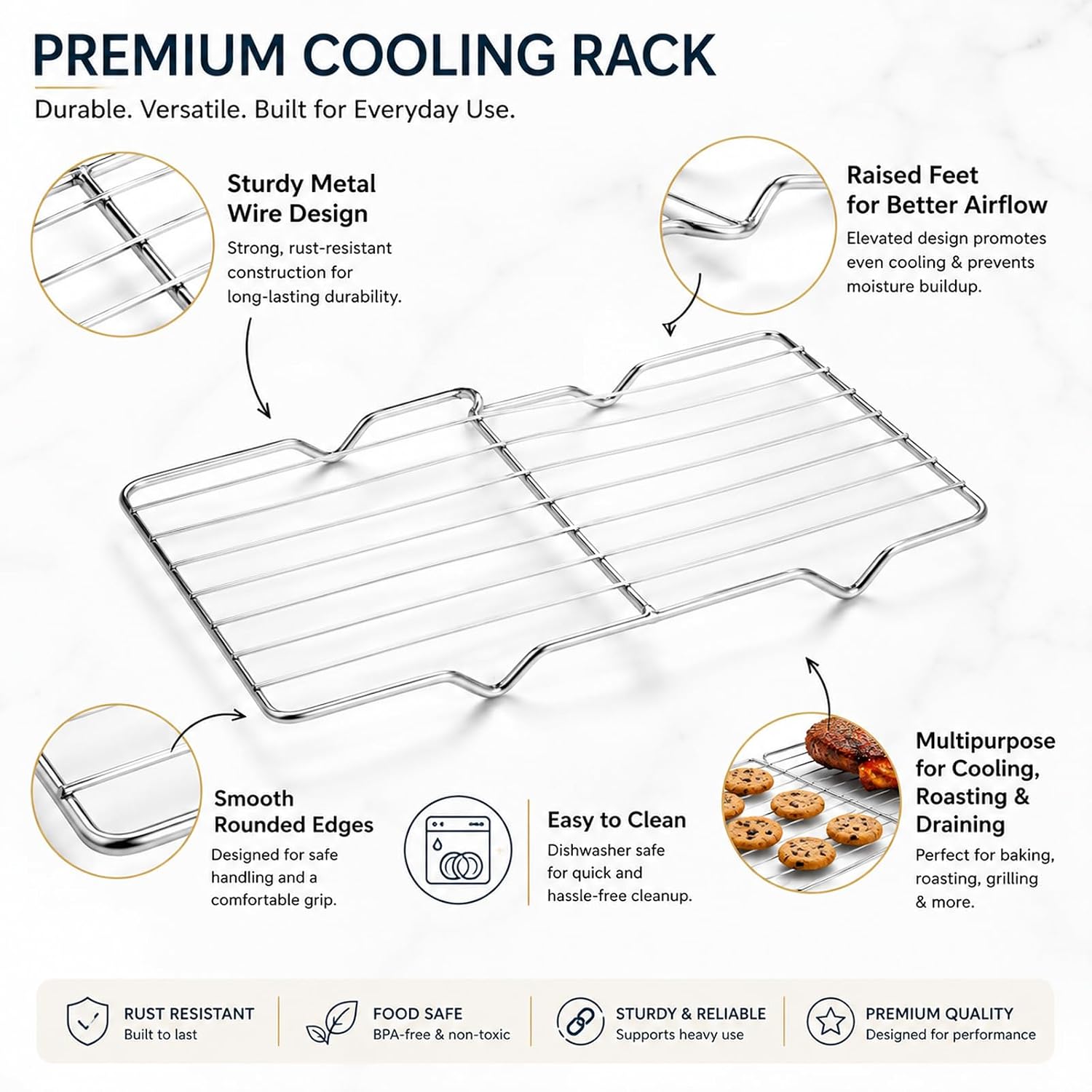 Wire Rack for Baking Sheet Oven Rack 8.46x5.3 Inch Roasting Cooling Rack