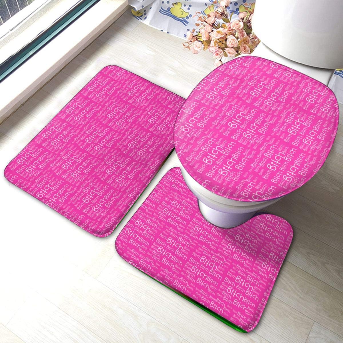 Amazoncom Bitch Bath Rugs And Mats Sets Bathroom Rugs Sets 3