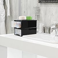 Vista 7 de 6 Quart Plastic Stacking Storage Drawer Unit, Small Desktop Storage Drawers, 3 Packs