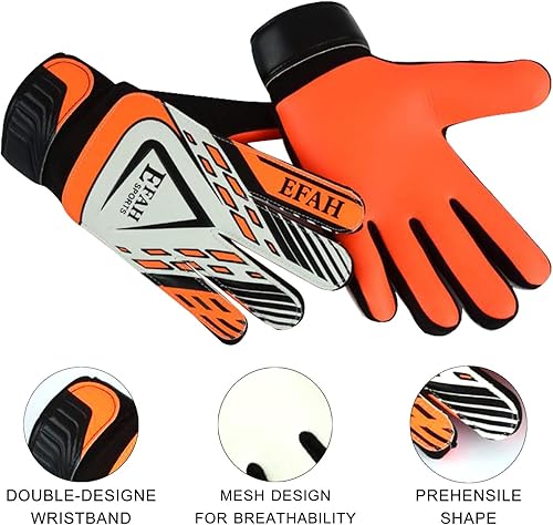 Miniatura 8 de Guantes de portero de fútbol, para niños, guantes de fútbol con fuertes agarres en las palmas