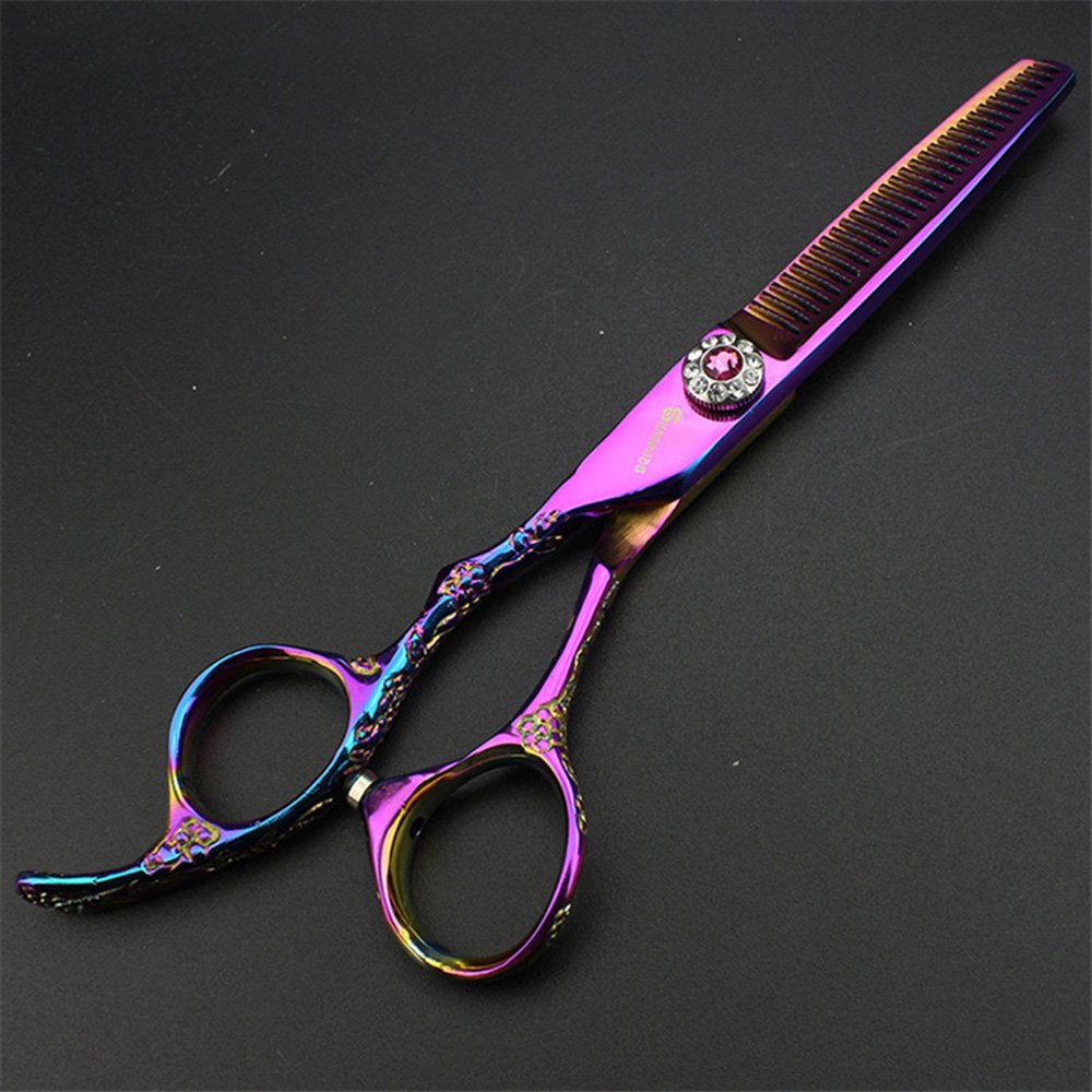 6-Zoll-Linkshänder Friseurschere Friseur Scheren Set (6 Zoll, 2 Stück-E) | Professionelle linke Hand, Styling, ergonomische Rutschschutzgriffe