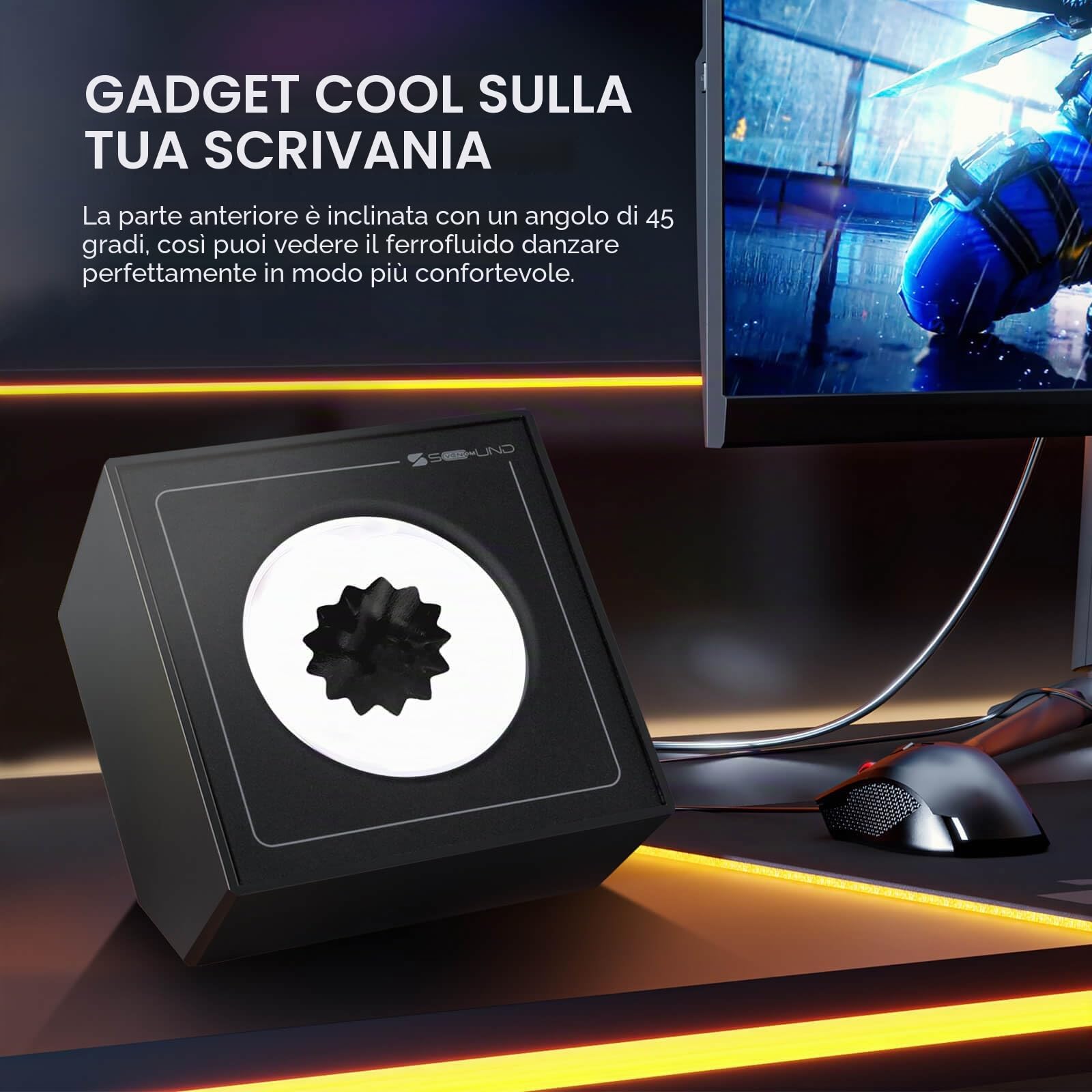 sovenomund Dancing Ferrofluid Altoparlante, Visualizzatore di suoni, soggiorno e ufficio, regalo per padre e marito (senza altoparlante)