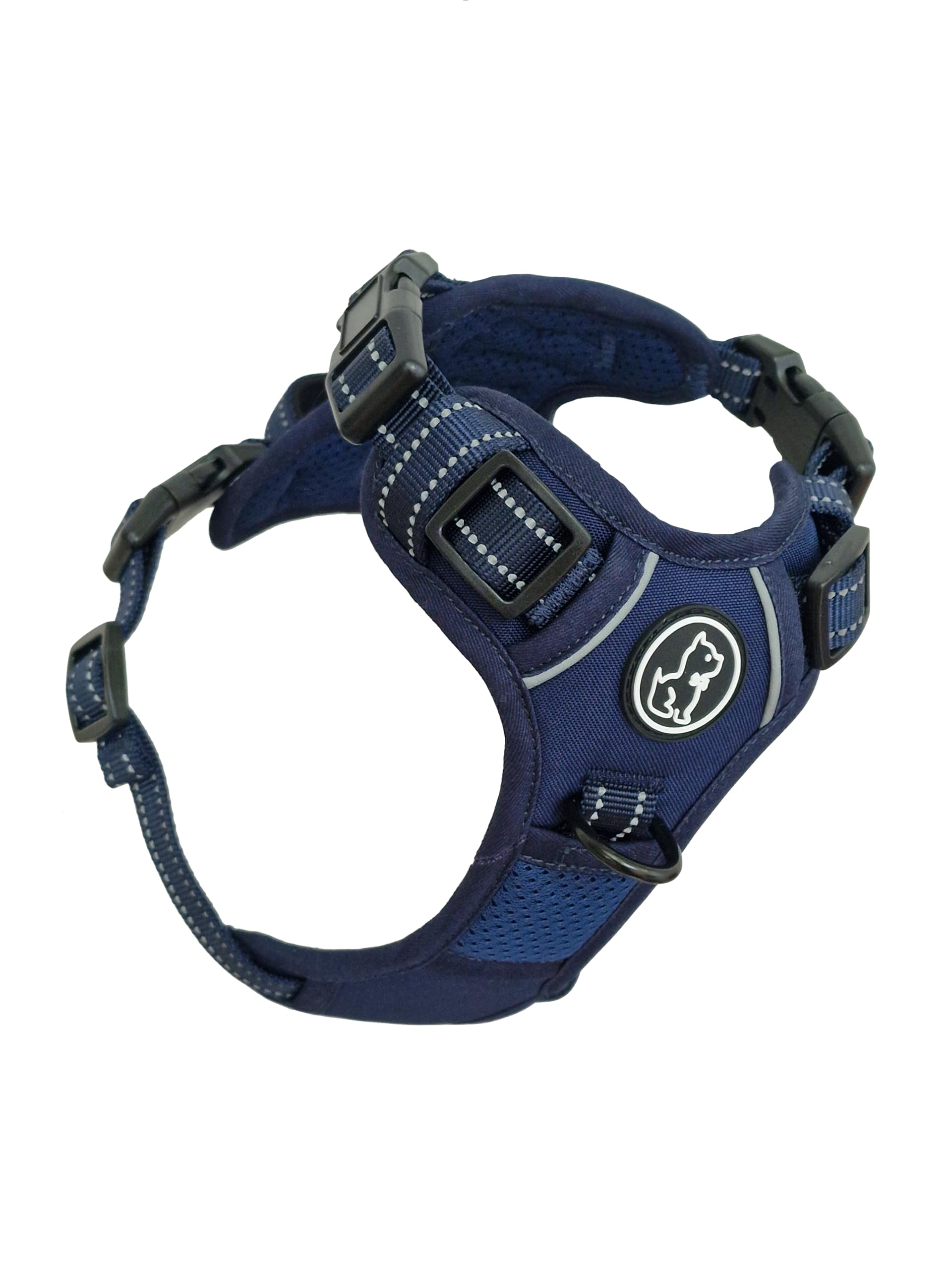 Barkridges® TruFit Comfort Dog Harness Adjustable Easy to Wear, Dark Blue, M - Regular Fit