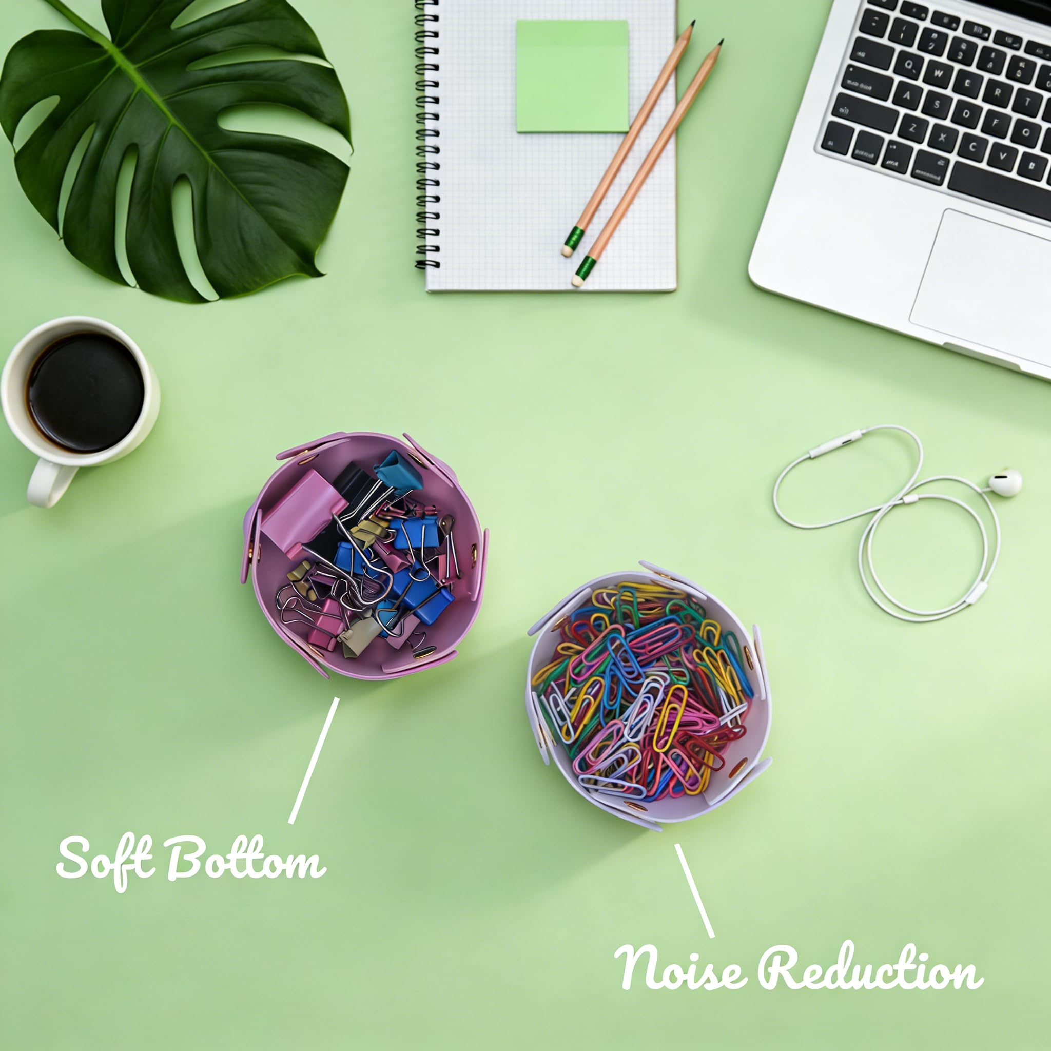 3 Stück niedliche und stilvolle Büroklammer-Halter, weiß/lila/rosa, Büroklammer-Halter für den Schreibtisch, funktionaler Büro-Organizer für Binder-Clips, dekoratives Arbeitsplatz-Accessoire für