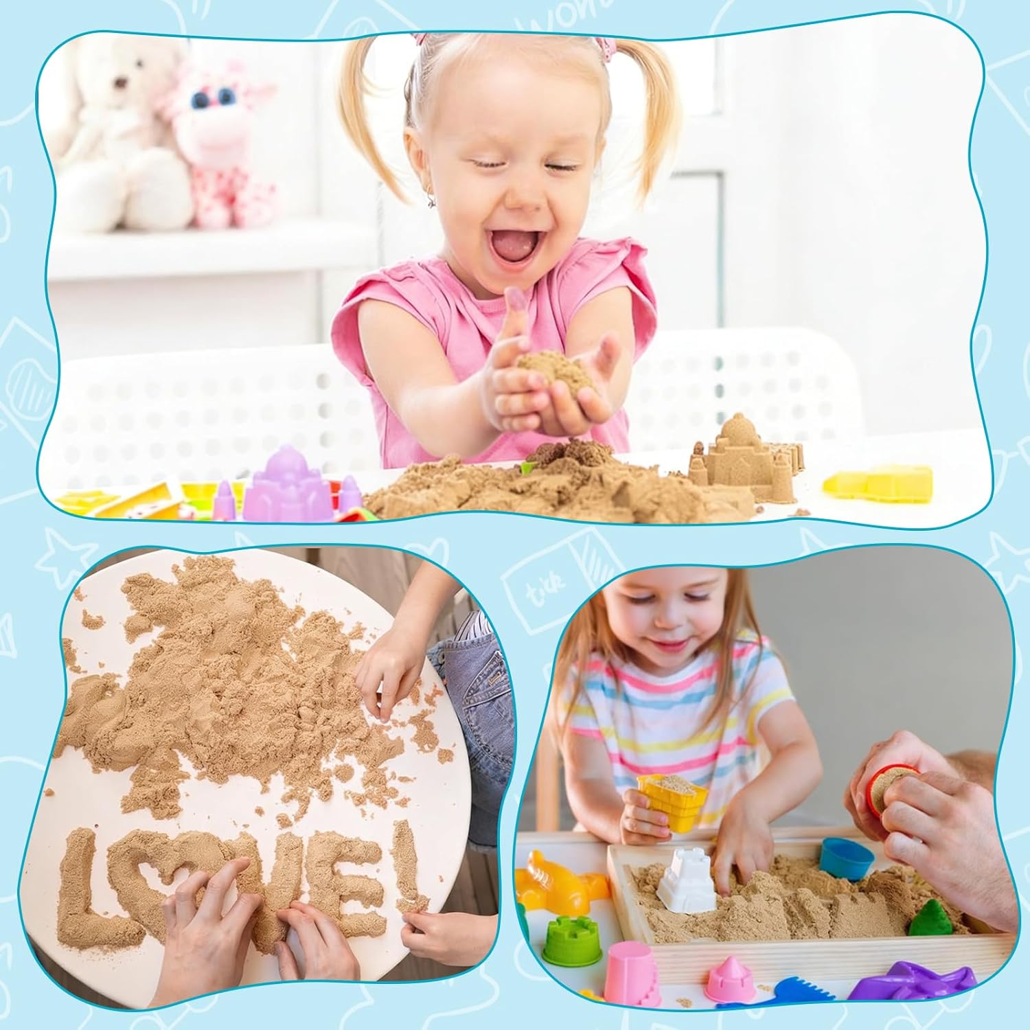 FURWEY 13.3lbs Play Sand, Natural Brown Sensory Sand,Suitable for Children to Shaping, Squeezing and Molding