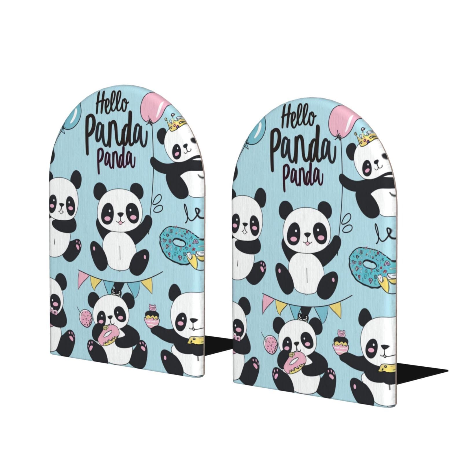 Serre-livres Panda pour stopper la chute des livres, cale-livres stable en métal noir