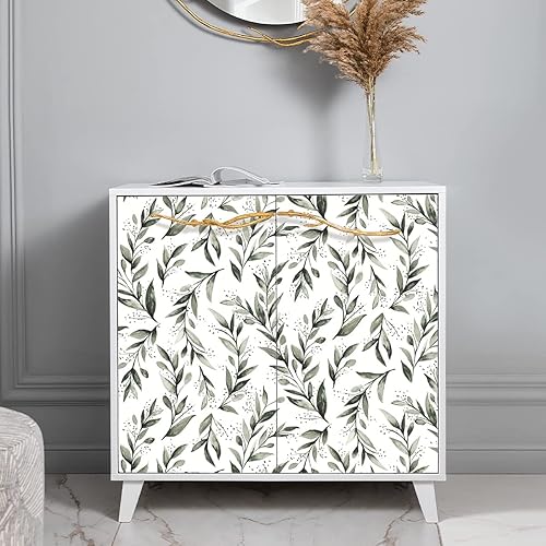 Miniatura 2 de Erfoni - Papel tapiz autoadhesivo de hojas verdes, papel adhesivo floral de 17.7 x 78.7 pulgadas, hojas verdes, hojas de oliva, flores botánicas,