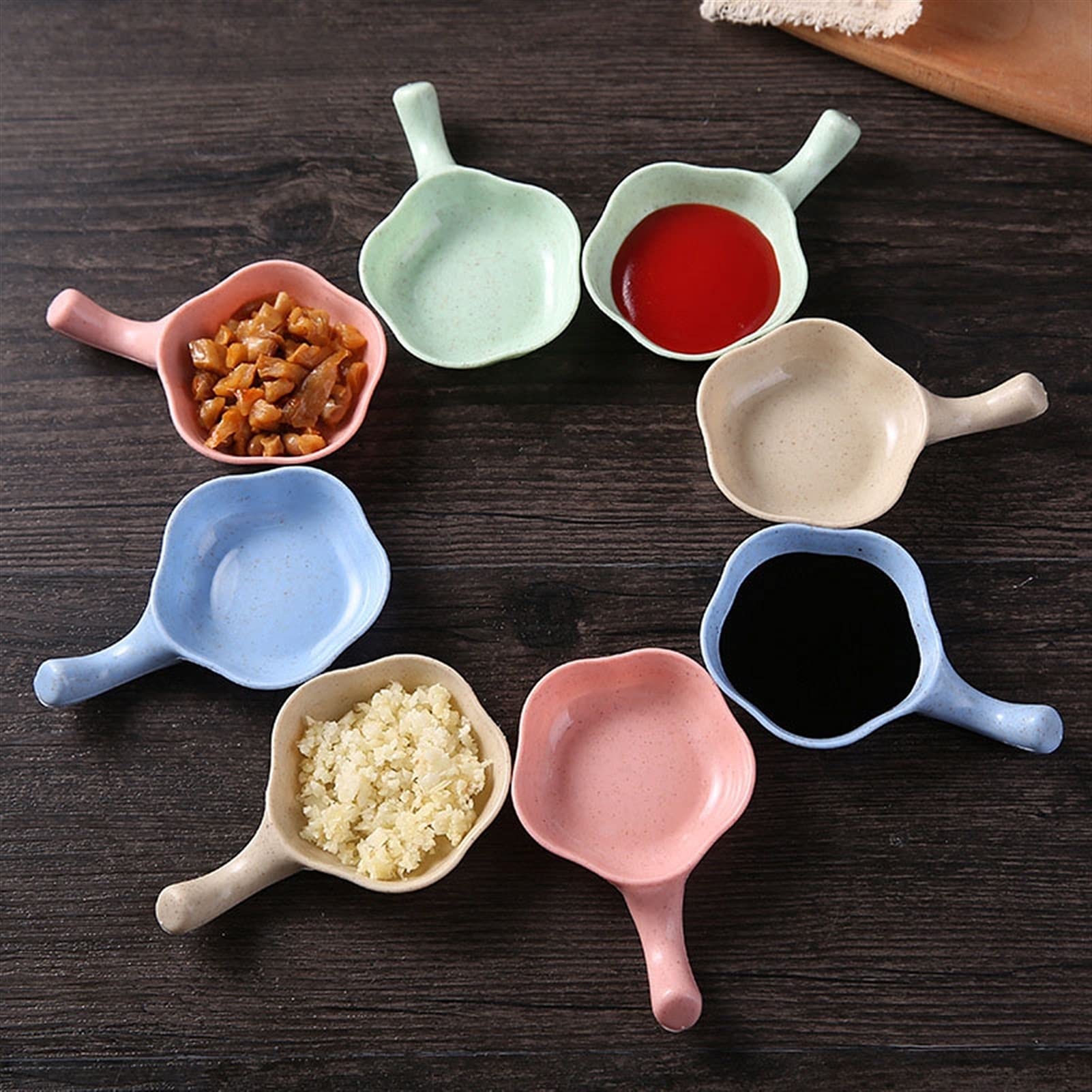 Salsiere Multiuso Condimenti Assortiti Salsiere Insalata di Zucchero Passata di Pomodoro Salsa Piatti Cucina Forma di Fiore Dip Ciotola di Condimento Piatto Caffè Latte Creamer Brocca Vassoi(B)