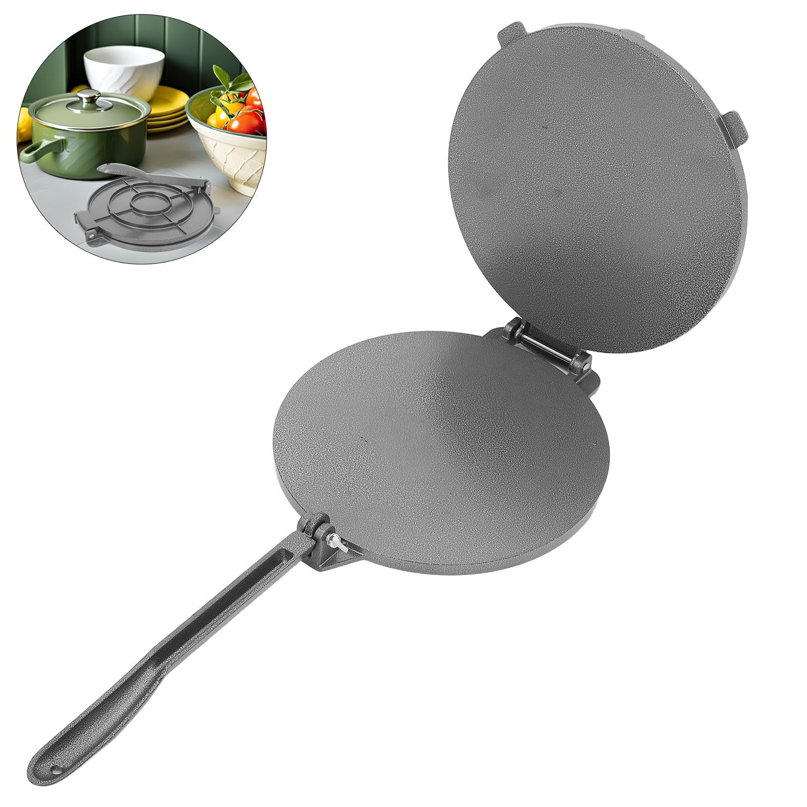 ULTECHNOVO Presse à Tortillas de Maïs Ronde, Presse à Pâte, Alliage D'aluminium, Noire, Design Gain de Place, Entretien Facile, pour Restaurant et Service Alimentaire Intensif