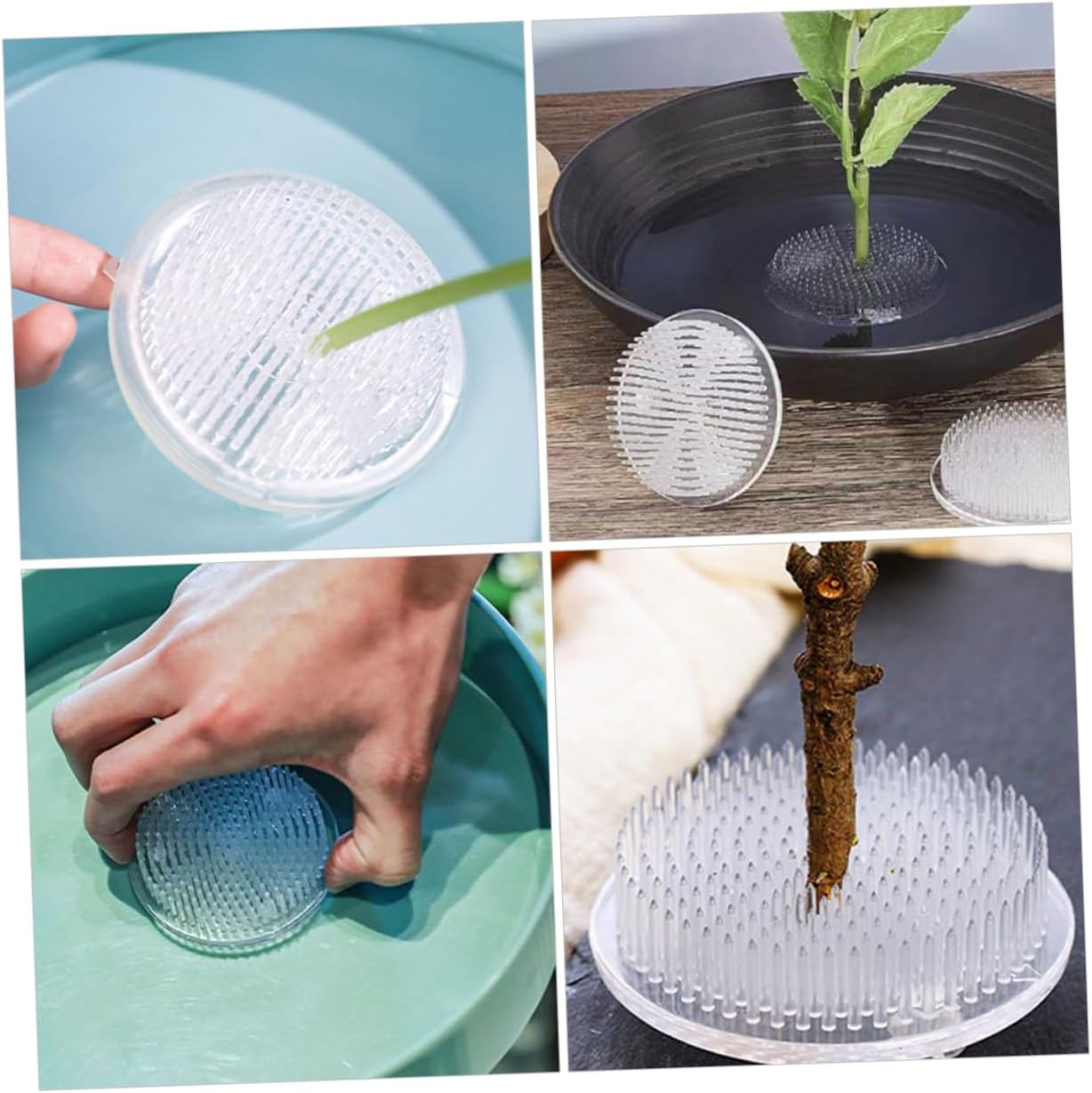 Plastic Flower Frog Pin Holders with Suction Base 9pcs