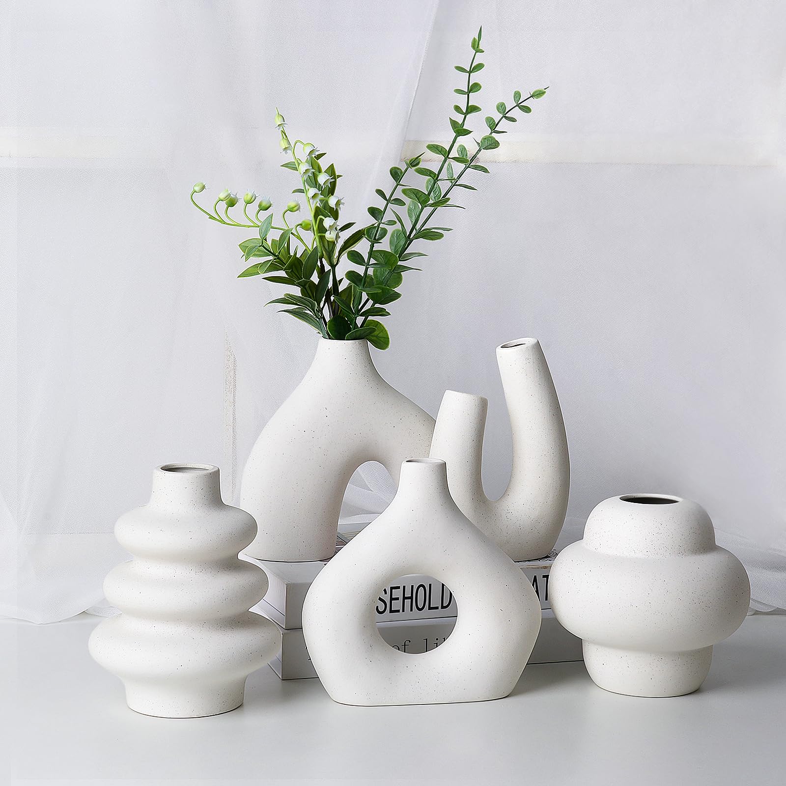 CUCUMI Ceramic Flower Vase Set of 5