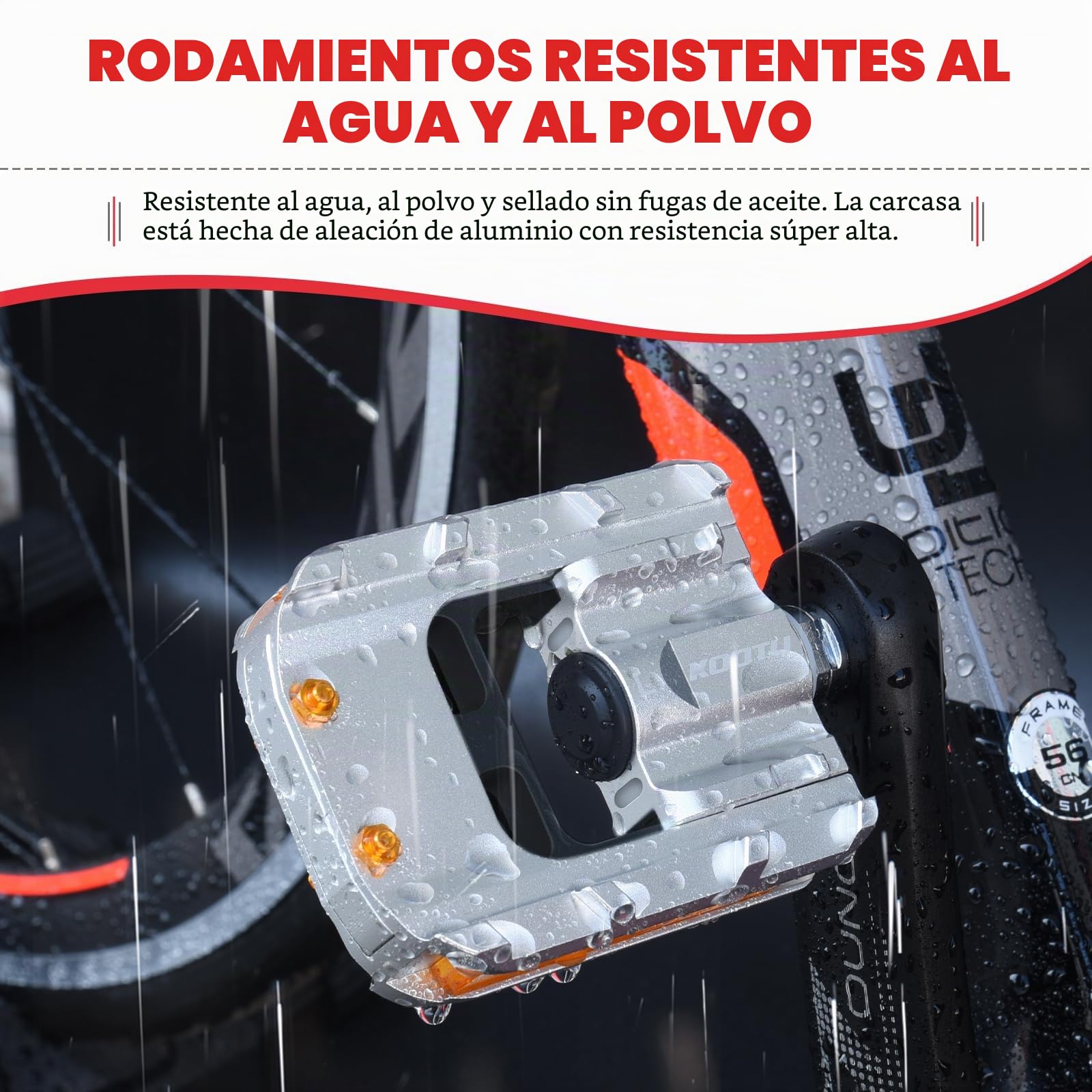 KOOTU Pedal Plegables Bicicleta Pedales Plegables MTB Pedal de Aleación de Aluminio Accesorios de Bicicleta de Montaña Pedal Plegable Pieza de Ciclismo