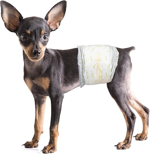 Pet Soft Pañales desechables para perros machos pañales desechables para perros machos con indicador de humedad para niños y cachorros 48 unidades