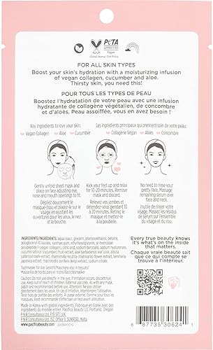 Miniatura 7 de Pacifica Beauty Juego de mascarillas hidratadas y rellenas de colágeno vegano juego de mascarillas para el cuidado de la piel hidratante piel húmeda