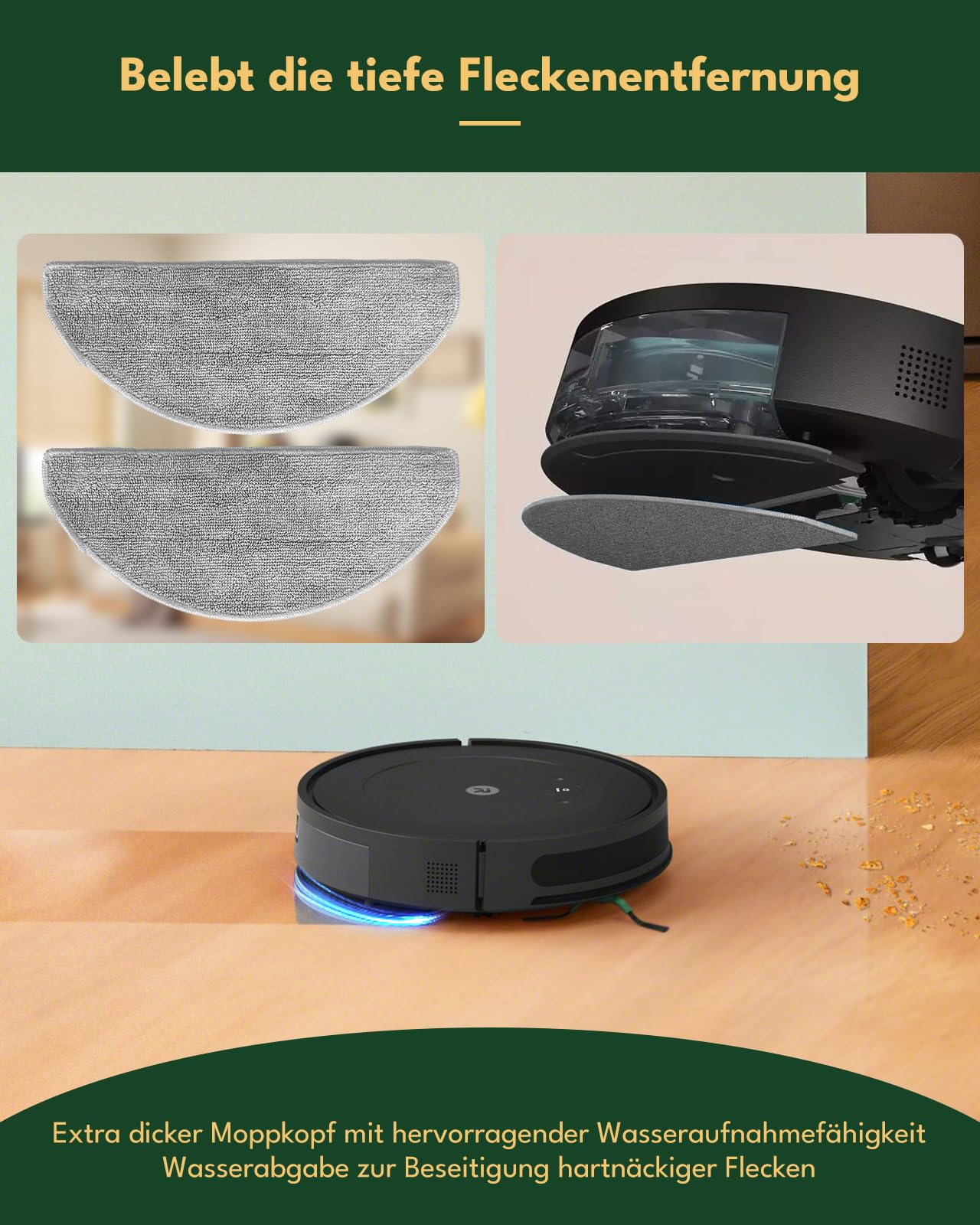 18 Stück Zubehörset für iRobot Roomba 105 Combo und Roomba Combo Essential Y0112,Y0110,Y0140,Y011240,Y014020,Roomba 105 Combo, 2 Hauptbürste,4 Wischtücher,4 Filter, 6 Seitenbürsten