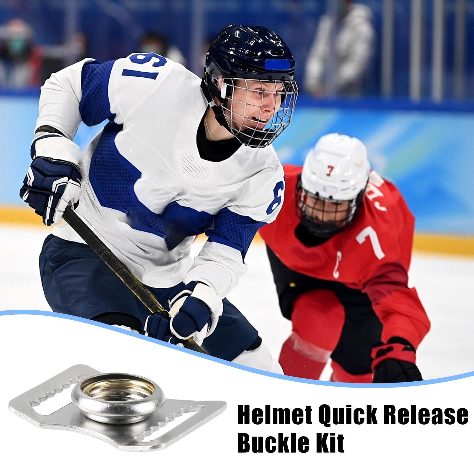 Kit de boucle de casque - 10 adaptateurs de mentonnière en acier inoxydable - Accessoires de casque - Kit de réparation multifonctionnel pour football, baseball, hockey, softball