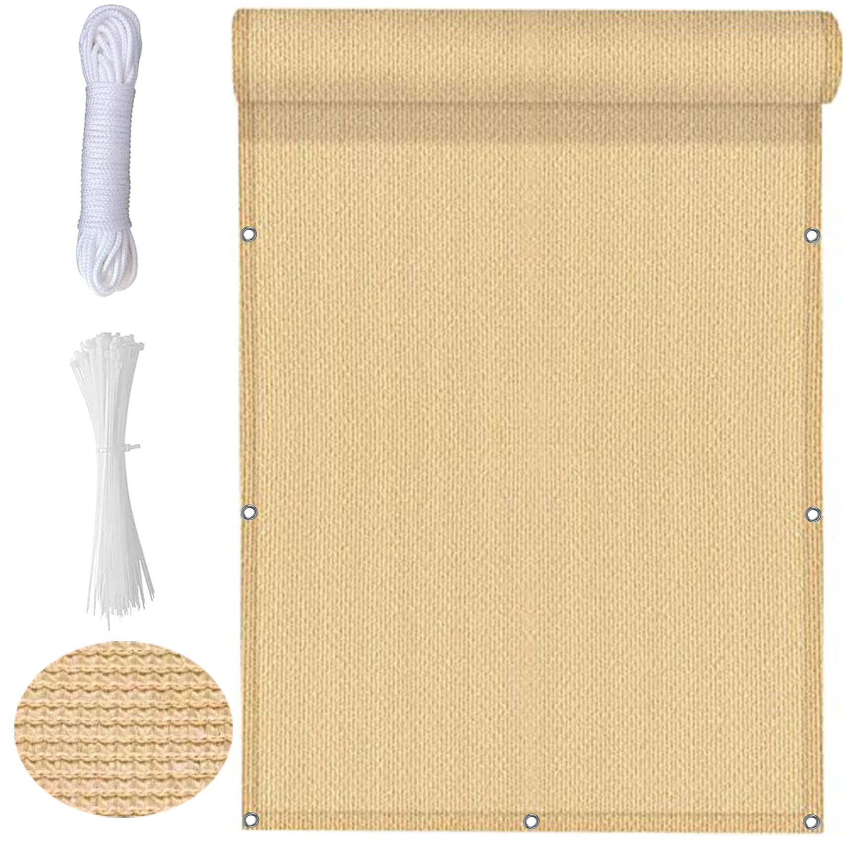 Voile d'ombrage rectangulaire haut de gamme en HDPE robuste 220 g/m²