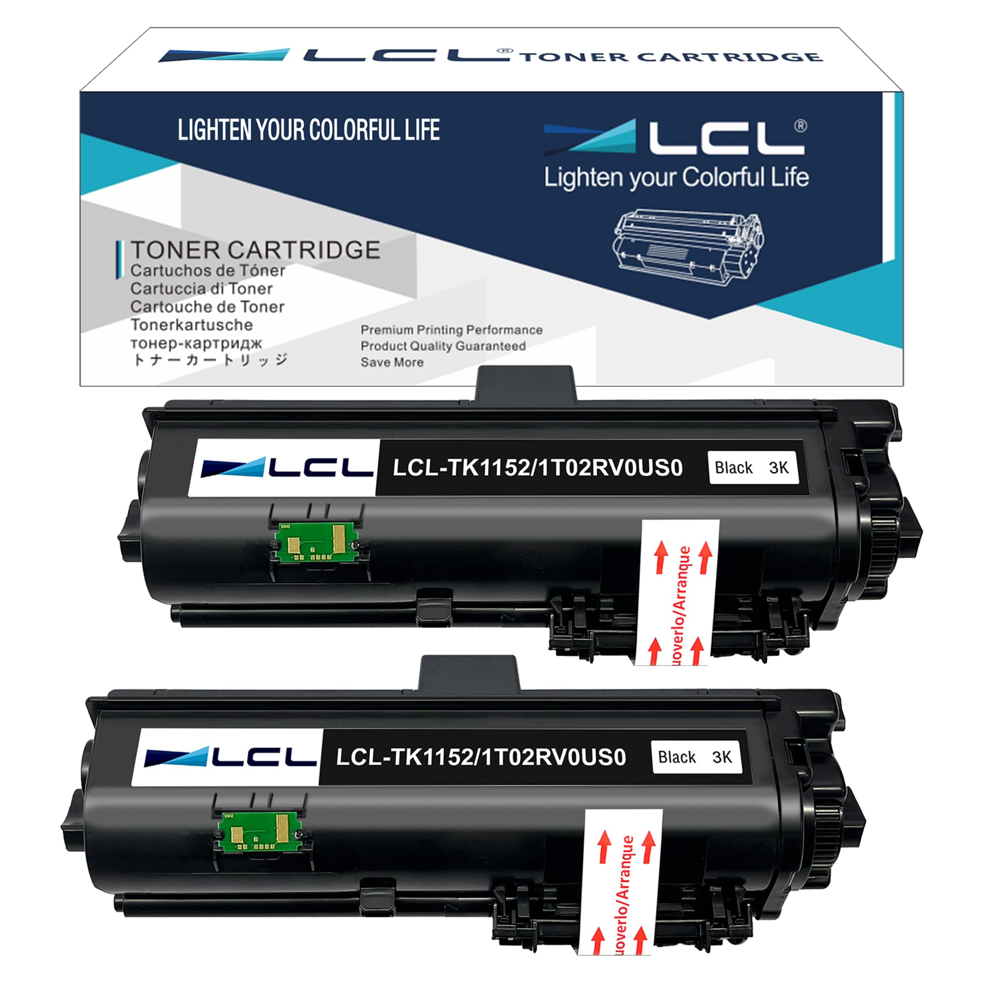 LCL Compatible Toner Cartridge Replacement for Kyocera TK1152 TK-1152 1T02RV0US0 ECOSYS P2235dw M2635dw M2635dn P2235dn M2135dn M2735dn(2-Pack Black)