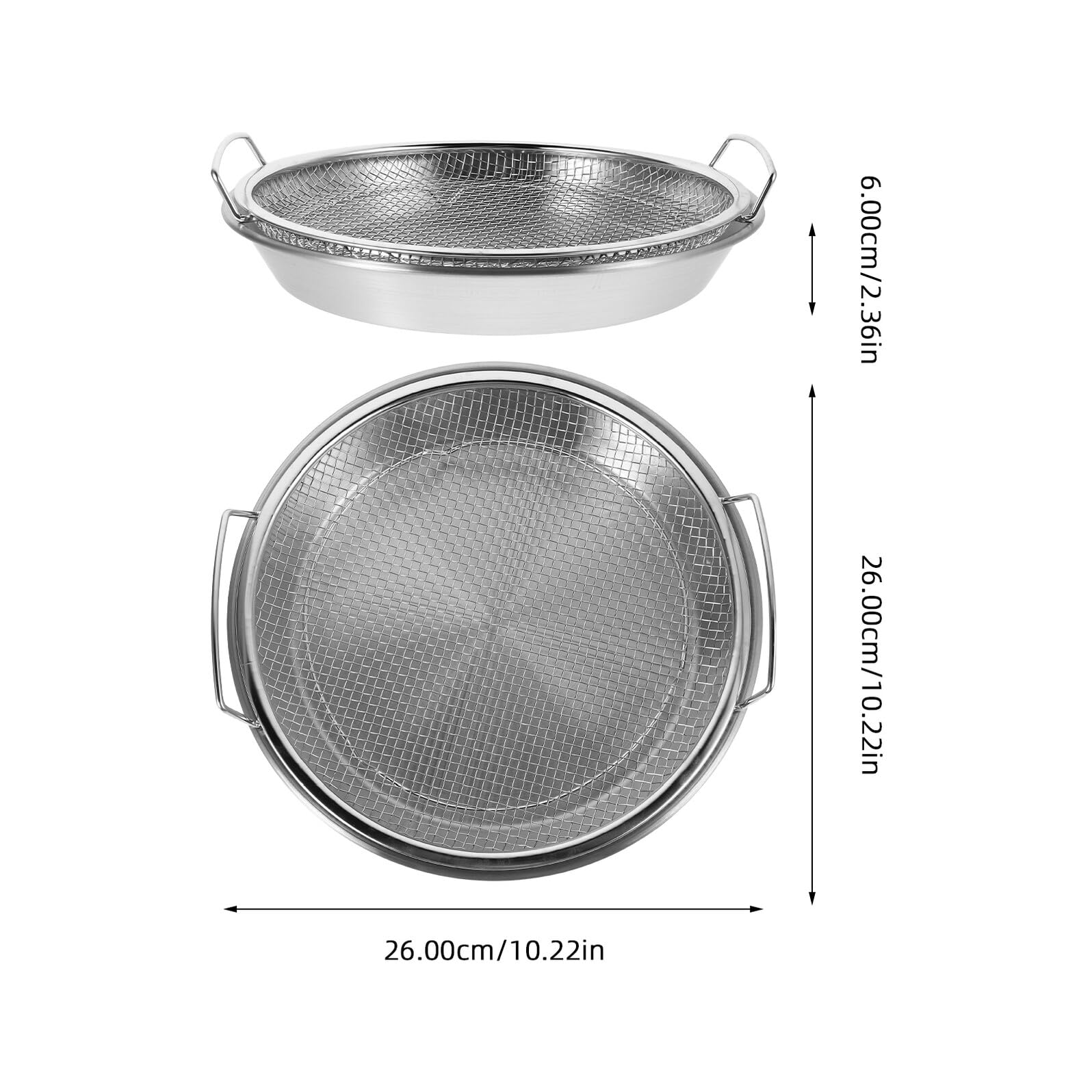 VANZACK Edelstahl Küchensieb mit Großem Fassungsvermögen und Abtropfschale Frittiersieb Satz zum Effizienten Abtropfen von Öl Beim Batch Cooking und Zubereiten Großer Mahlzeiten