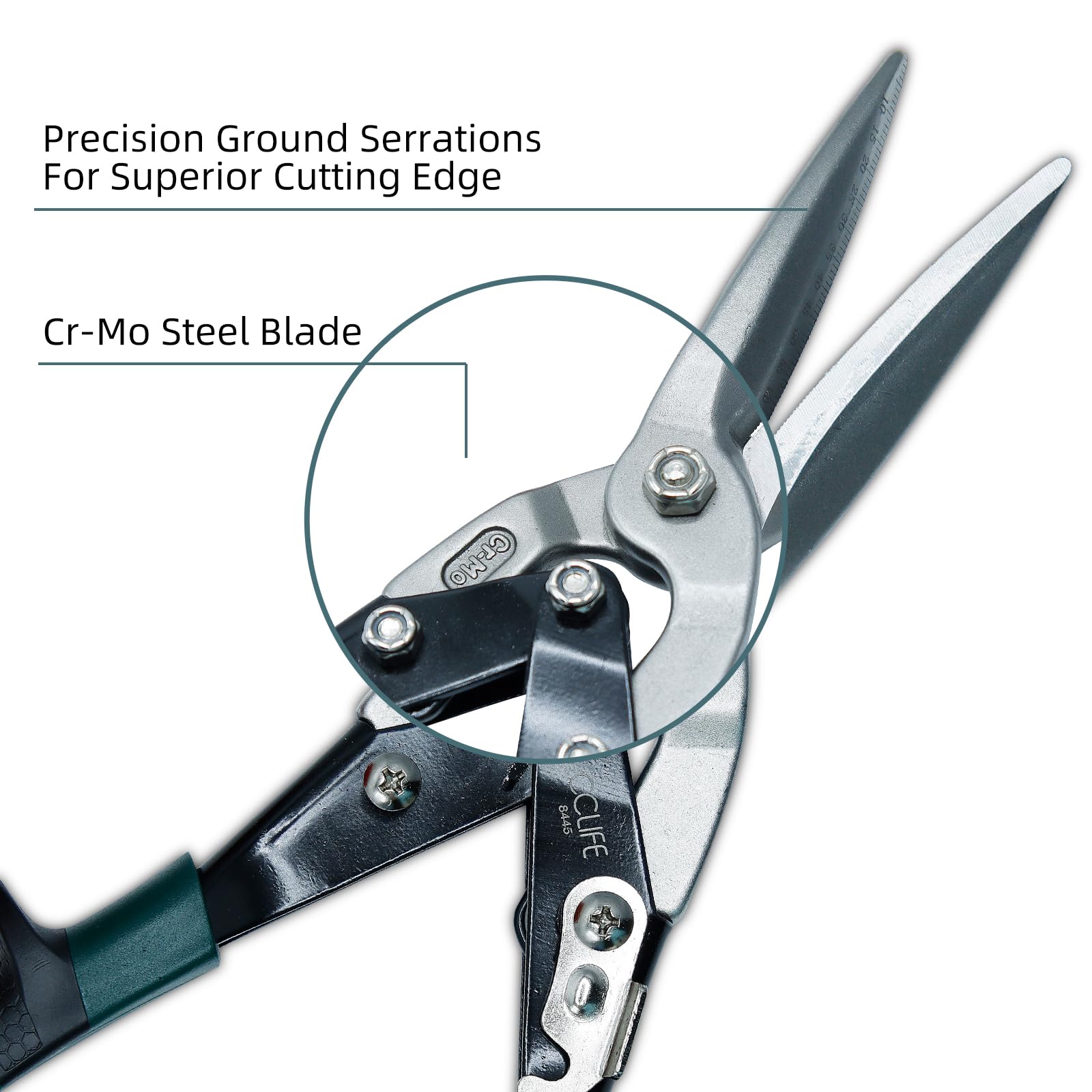 CCLIFE Cesoia per Lamiera CR-MO Aviation Snips Taglio Dritto Sinistro e Destro 80mm 2mm