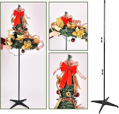 Miniatura 4 de Árbol de Navidad desplegable de 6 pies preiluminados con luces árbol de Navidad artificial iluminado totalmente decorado con bolas de Navidad de oro