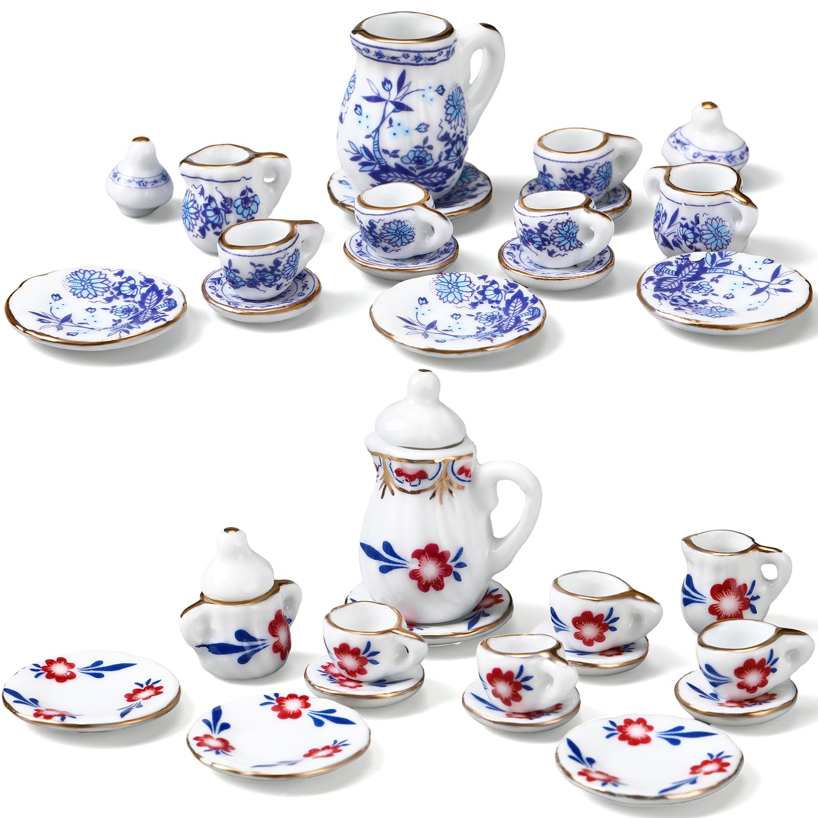 Geiserailie 2 Set 1:12 Dollhouse Miniature Porcelain Tea Cup 30 - dollhouse accessories | Mubboo