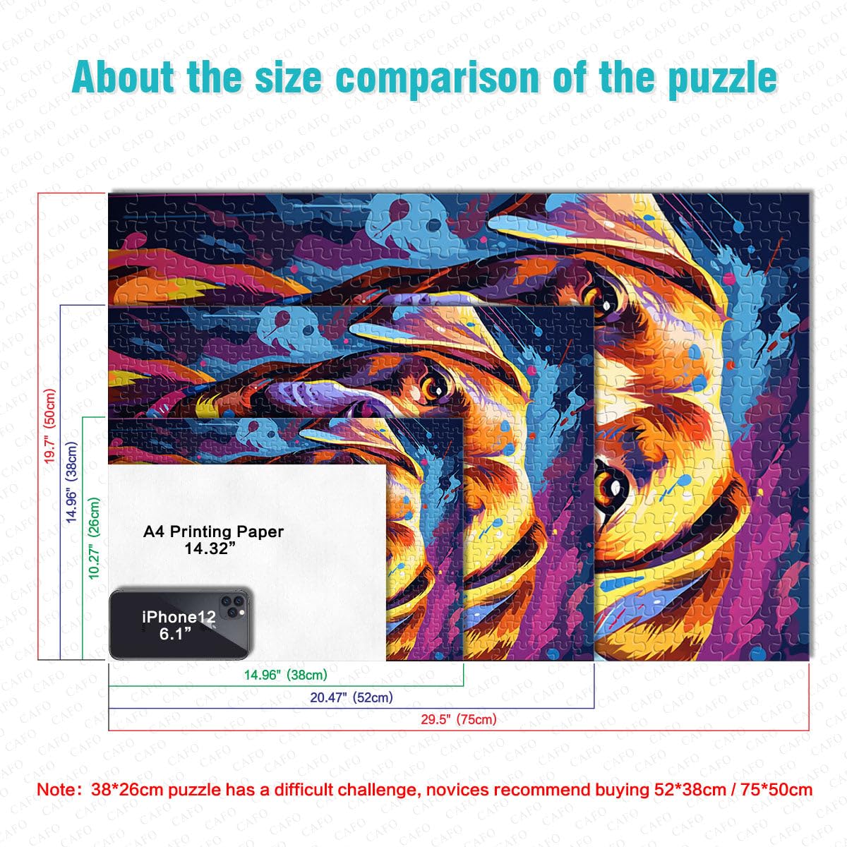 Puzzles 2000 pièces Adultes, Jouets éducatifs et éducatifs Chiens. Difficile à réaliser mais Amusant et Humoristique. 27,56 po x 39,37 po. Adolescents de 14 Ans et Plus.