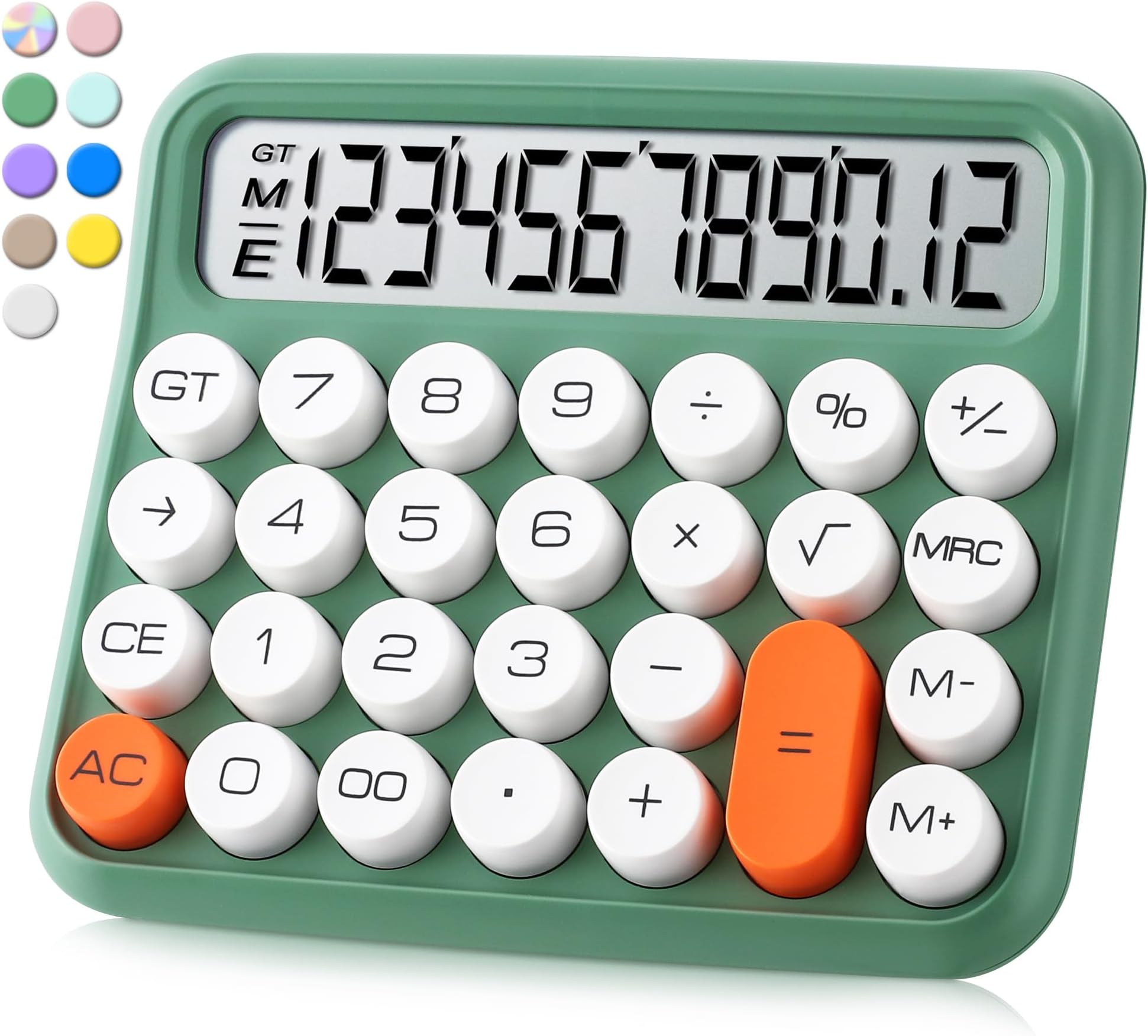 VEWINGL Standard Calculator 12 Digit,Desktop Large Display and Buttons,Calculator with Large LCD Display for Office,School, Home & Business Use,Automatic Sleep,with Battery.6 * 5.15in (Green)